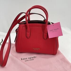 Kate Spade Knott Mini Satchel Pebbled Leather PXR00438 Dust Bag Pink Lingonberry